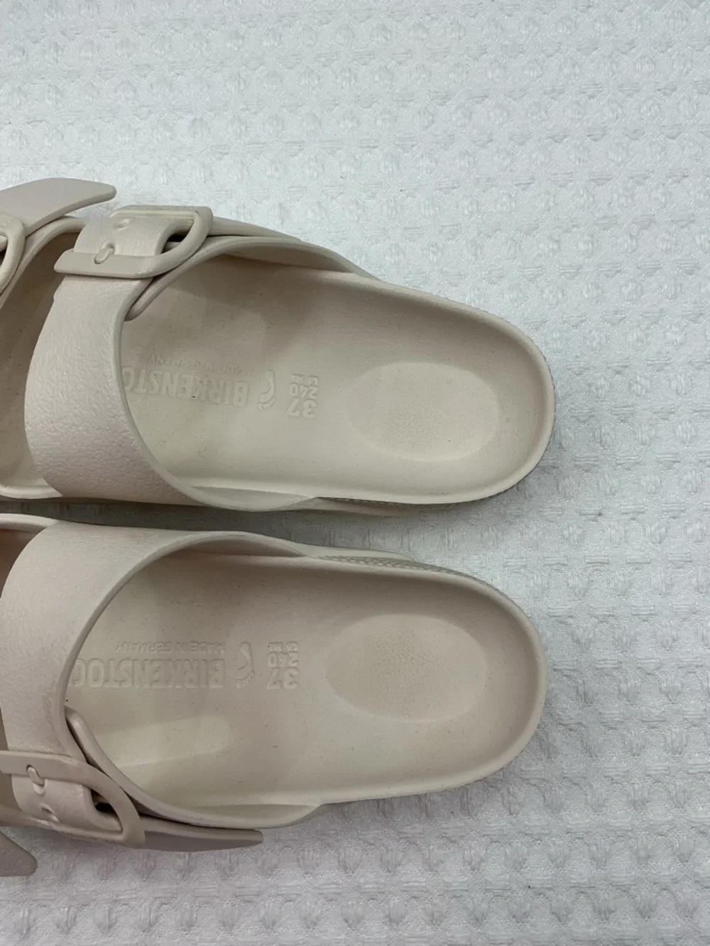 Birkenstock Women's Two-Strap Slide Sandals in Light Taupe - Picture 3 of 9